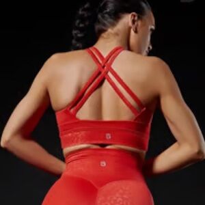 Buff Bunny Red Leopard Sports Bra and shorts set